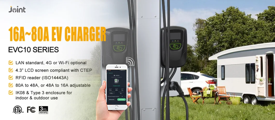 CE Certified 32A Adjustable AC EV Charger Wallbox 22kw WiFi Type 2 for Electric Vehicle