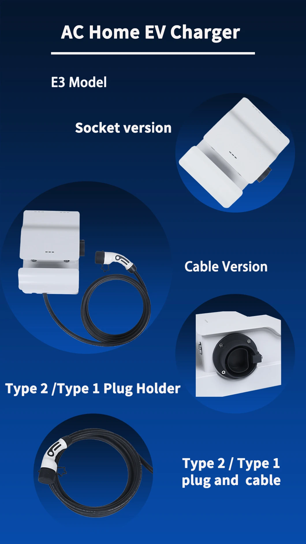 Evse AC EV Charger 11kw Wallbox with Type2 Charging Plug