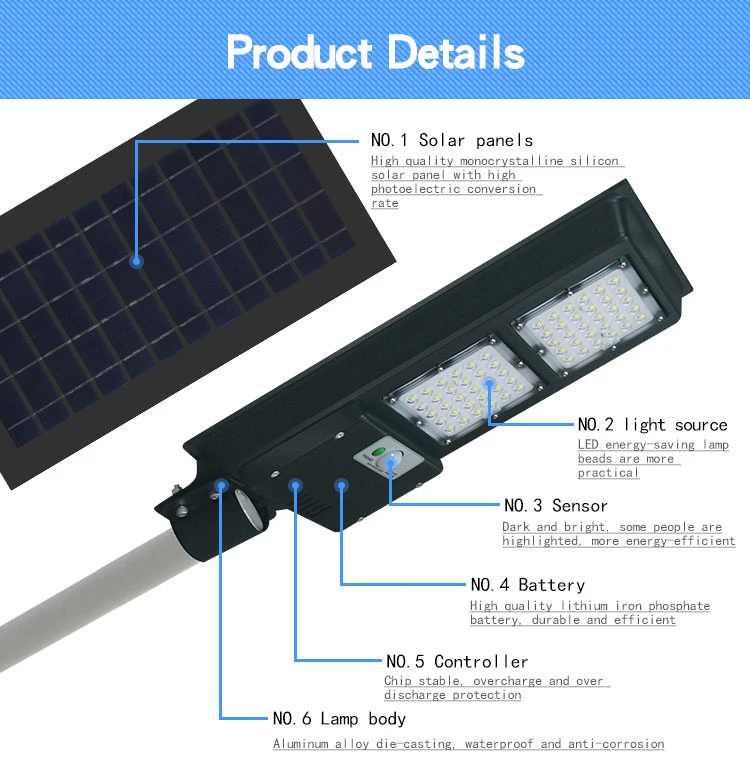 New Design SMD Garden IP65 30W 60W Outdoor Integrated All in One Solar LED Street Light Hot Sale Products