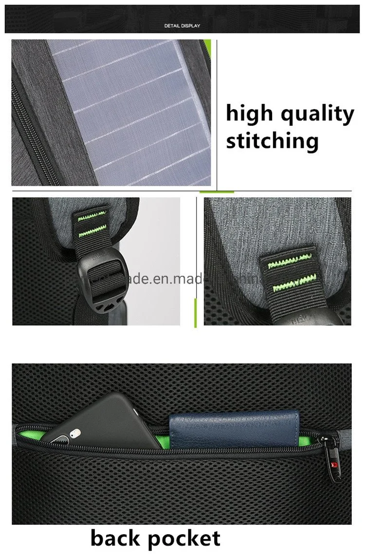 Business Laptop Smart USB Charging Solar Power Panel Backpack