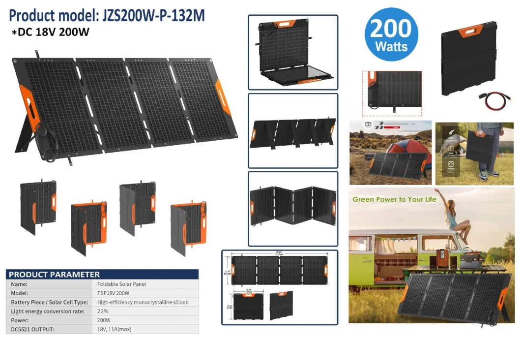 High Efficiency Outdoor Portable Power Station Solar Generator Waterproof Folding Solar Panel Charger