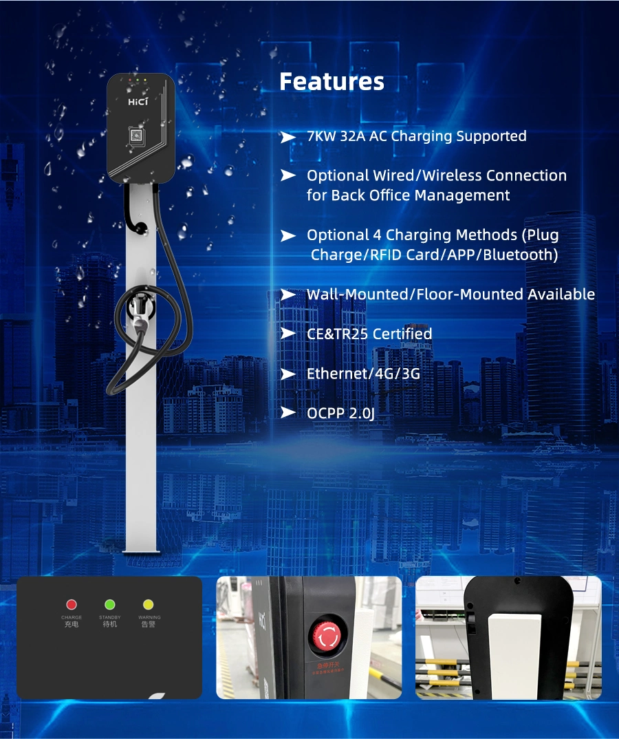 AC 7kw EV Charger Wallbox Type 2 Plug CE