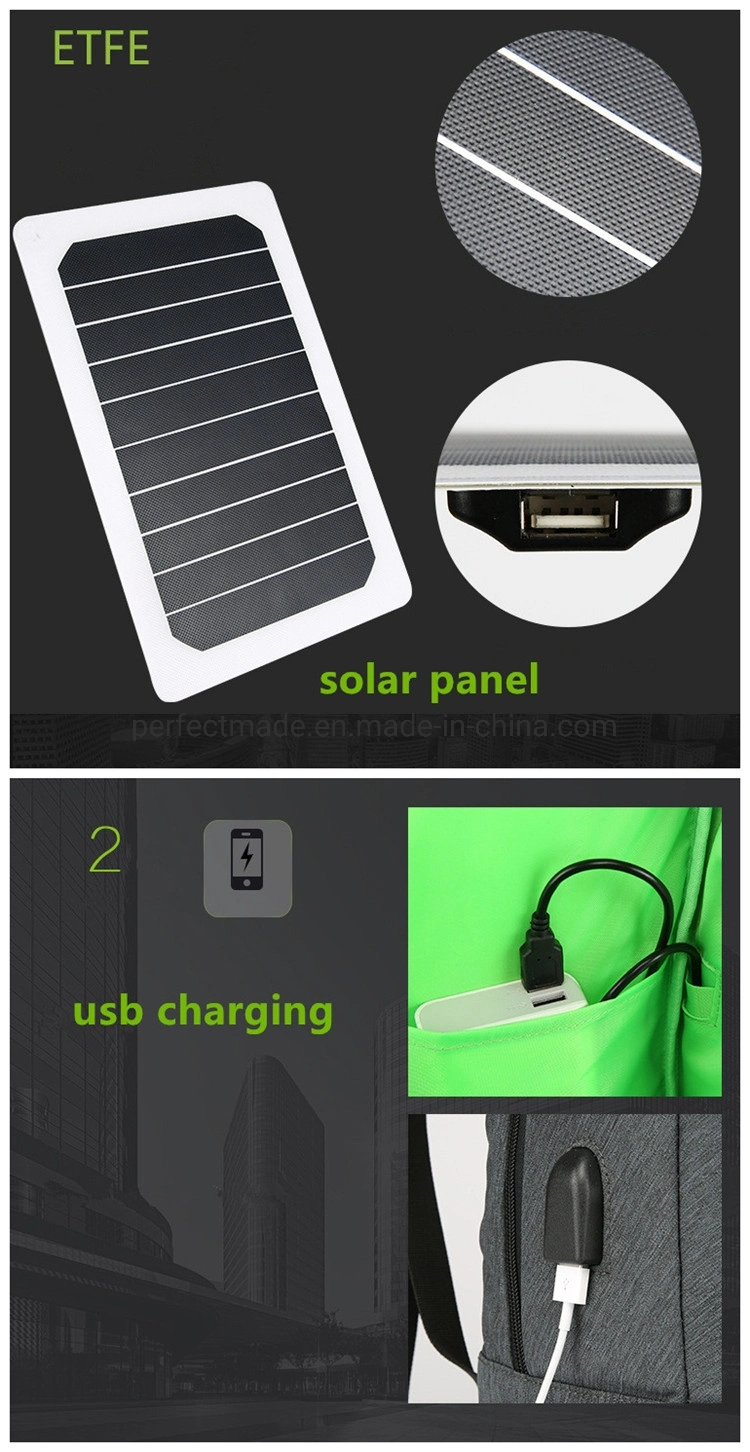 Business Laptop Smart USB Charging Solar Power Panel Backpack