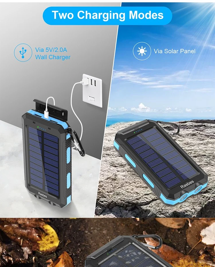 IP67 Ipx6 20000mAh Waterproof Portable Solar Power Bank