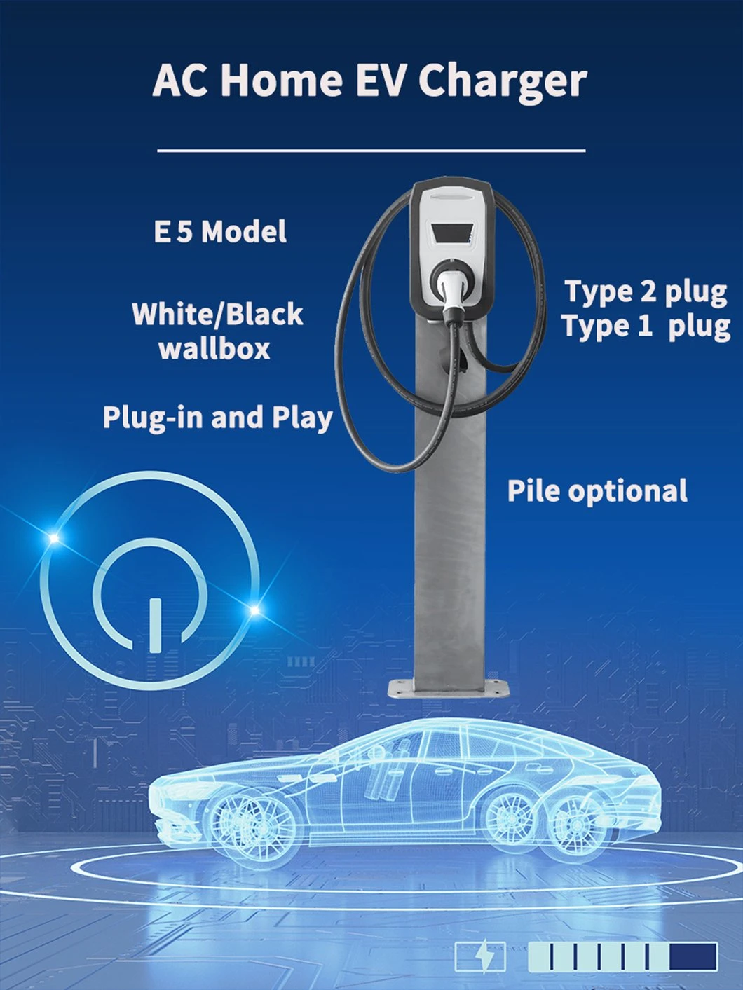 China Manufacturer EV Wall Charger AC Charge Type 2 Mode 3 Level 2 Wall-Mounted EV Car Charge Charging Charger Pile Wallbox