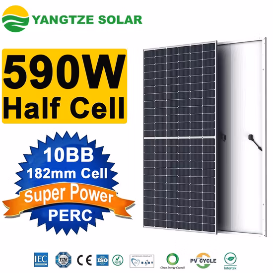 182mm ハーフセル長江太陽光発電セル単結晶ソーラーパネル 580W 590W 600W 太陽エネルギーシステム用を最良価格で